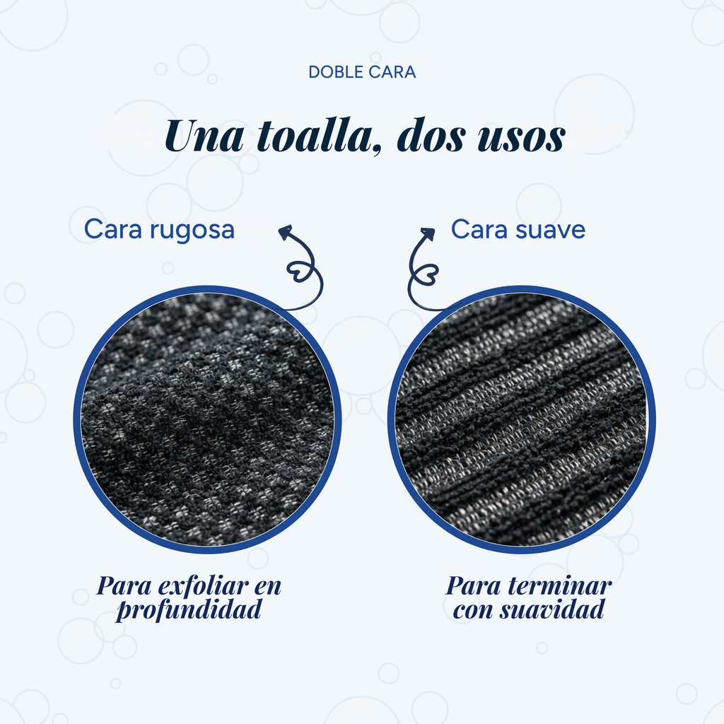 Toalla Exfoliante de Ducha Antibacteriana MielleGlow